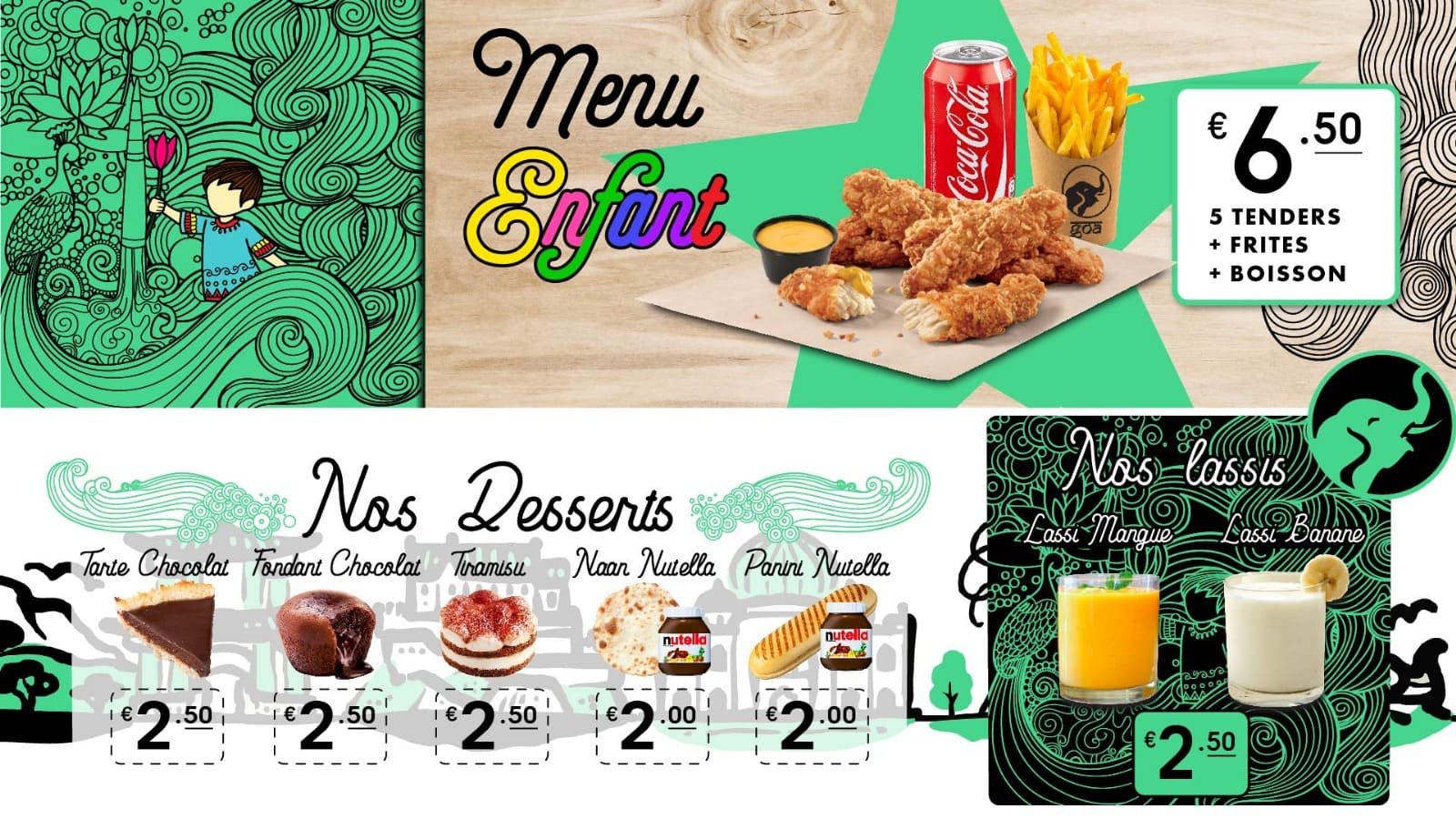 Assiettes indiennes garnies - Goa Indian Fast Food Grenoble